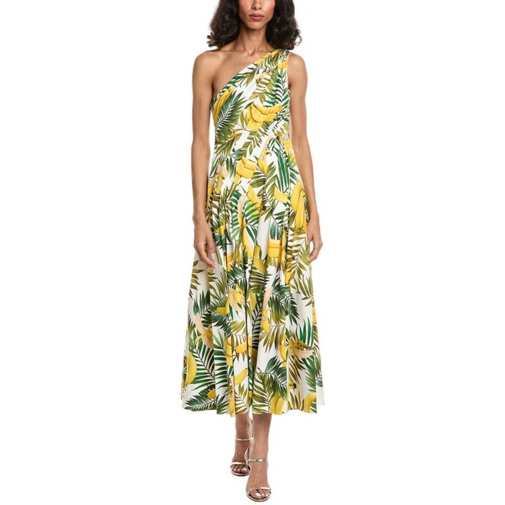 Oscar De La Renta Womens  Banana One-Shoulder Dress, White